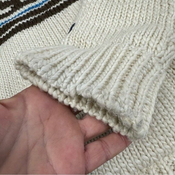 The North Face Men’s Cream Y2K Aztec Wool Knit Lined Cardigan Sweater L/C45 - Picture 8 of 15